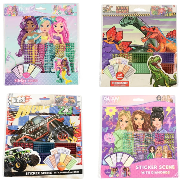 Sticker Scene Diamonds And Foam 300-piece 4 Assorted