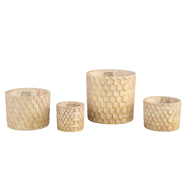 Ptmd Flower Pot Settlers Honeycomb Cream M 14 cm