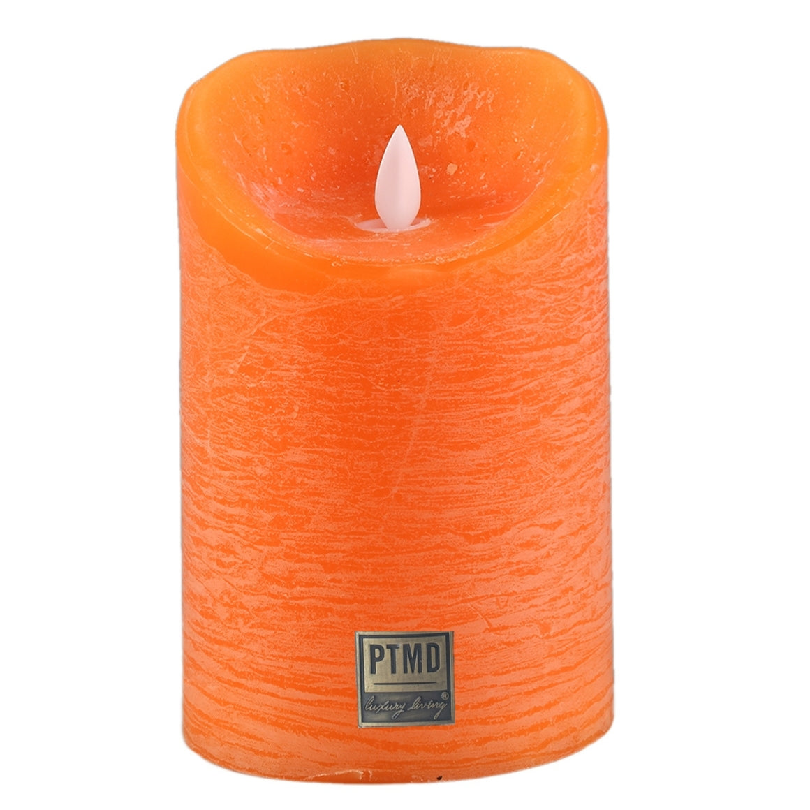 Ptmd Led Battery-operated Pillar Candle L Orange 10 X 15 Cm