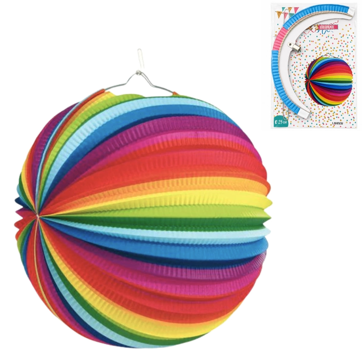 Rainbow Paper Lantern 25 Cm