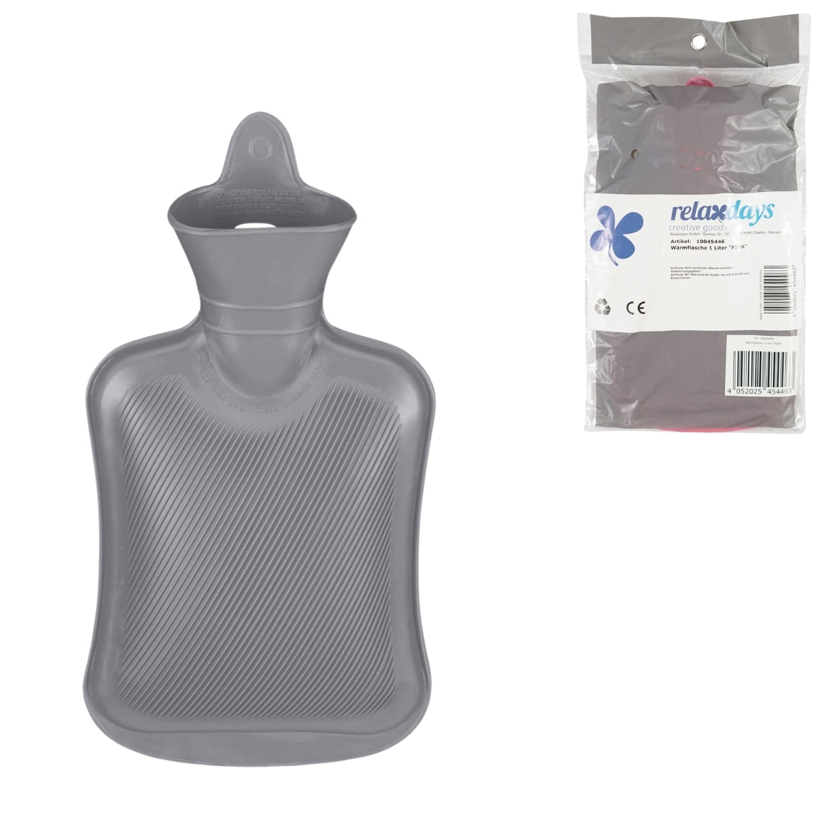 Relaxdays Hot Water Bottle Grey 1 L