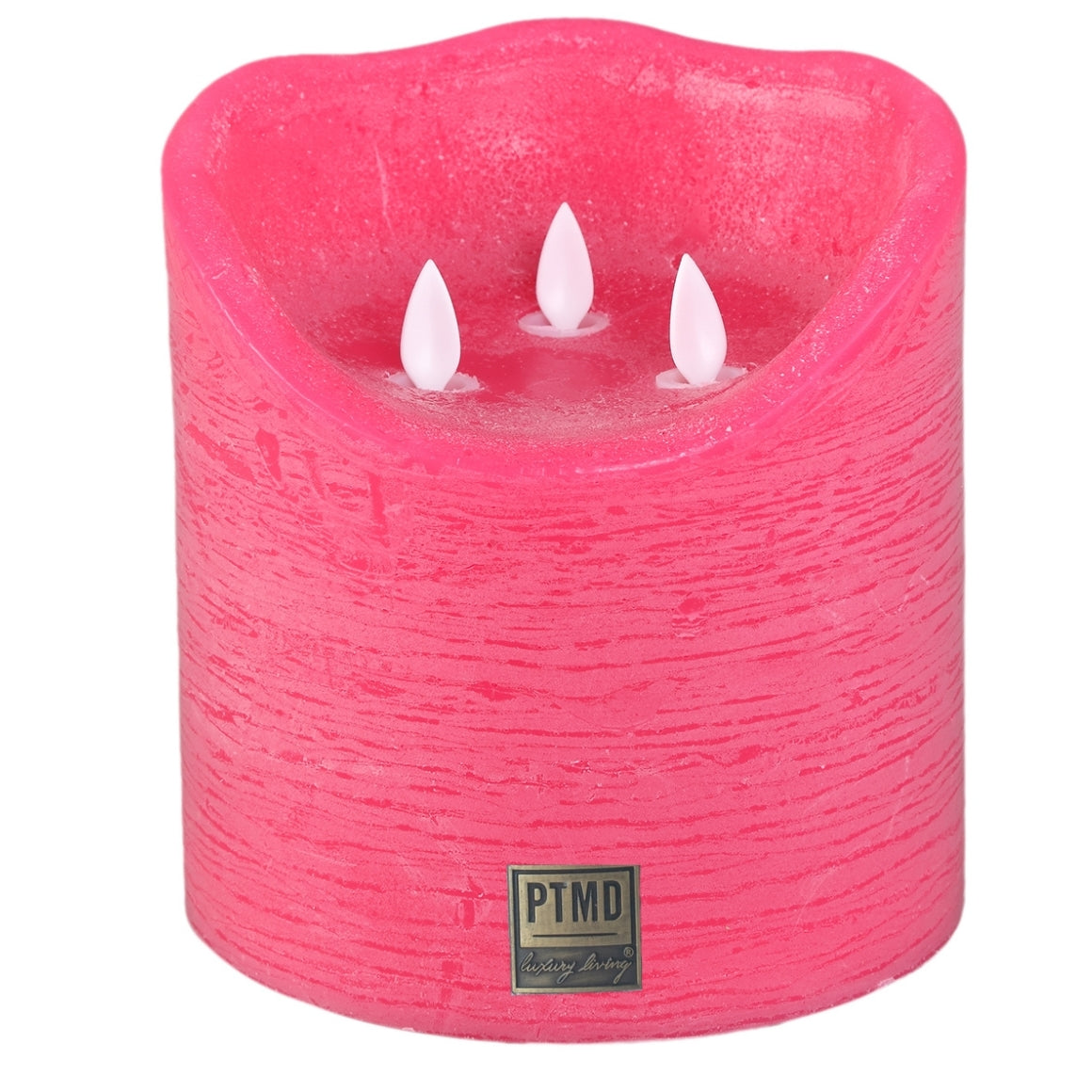 Ptmd Battery-operated Led Pillar Candle Xxl Bright Pink 15 X 15 Cm