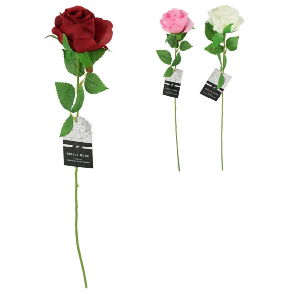 Artificial Rose Flower 52 Cm 3 Assorted