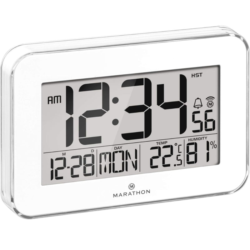 Marathon Battery-operated Digital Clock White 22 Cm