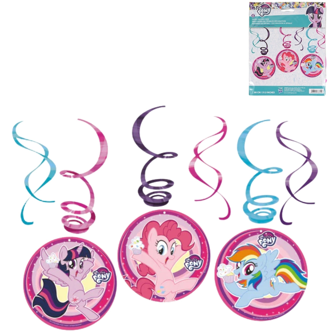 Cabide espiral My Little Pony 80 cm conjunto de 6