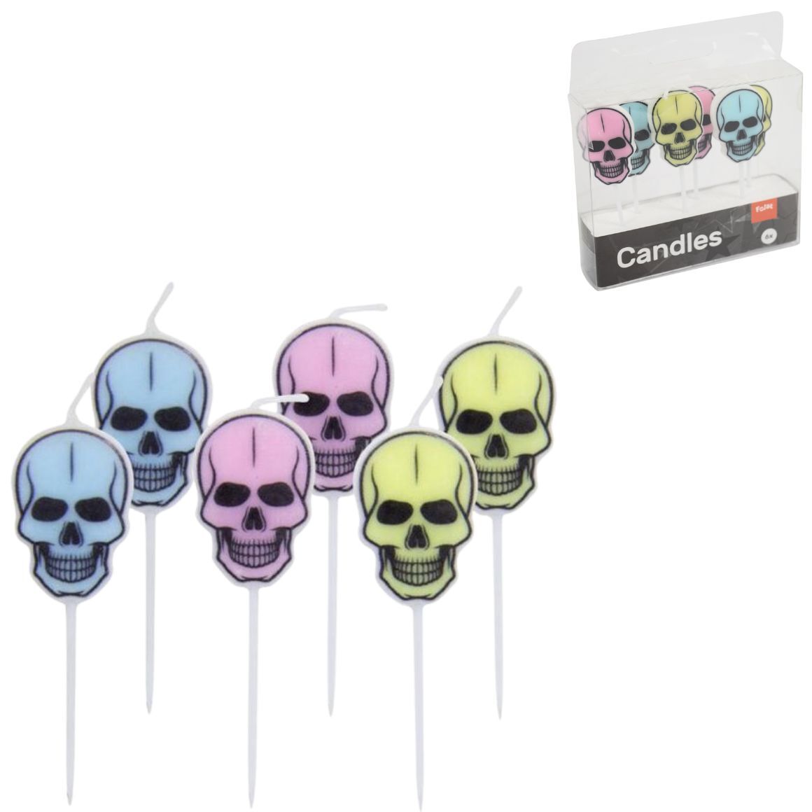 Halloween Party Candles Pastel 8 Cm Set Of 6