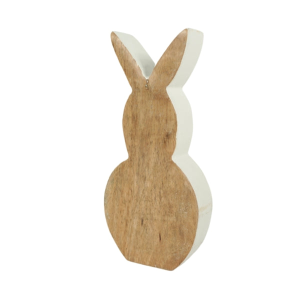White Wooden Hare Figure 23 Cm