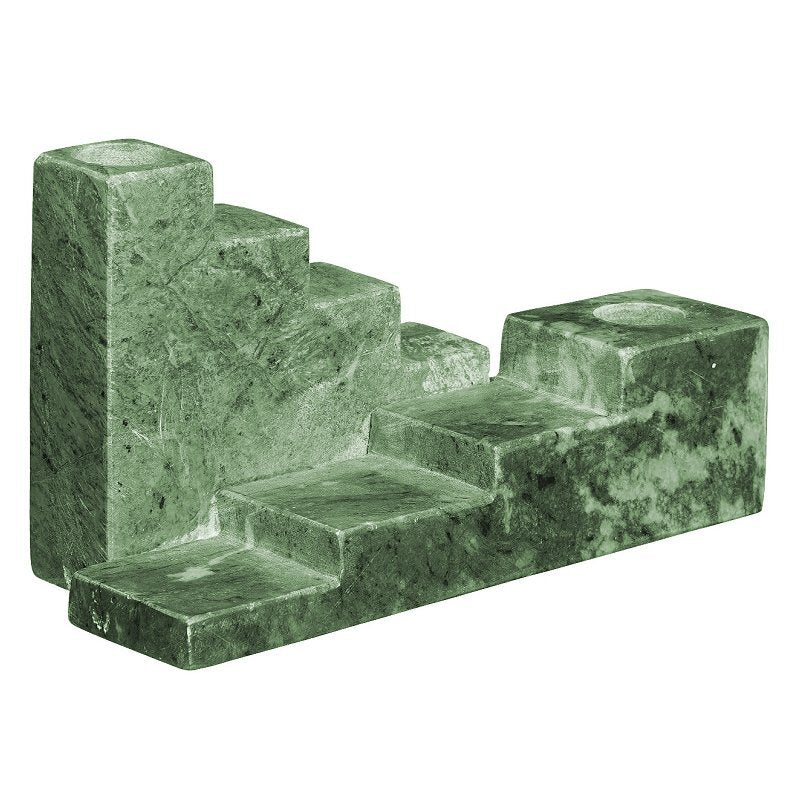 Candlestick Green Marble 19.5 Cm