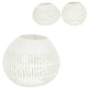 J-line Tealight Holder Coconut Lines White 14 Cm 3 Assorted