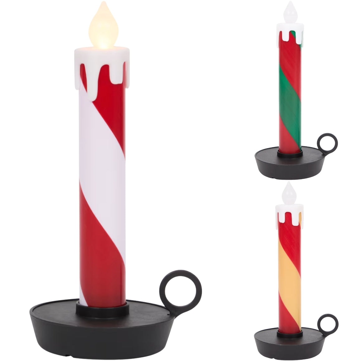 Battery-operated Led Christmas Candle 20 Cm 3 Assorted