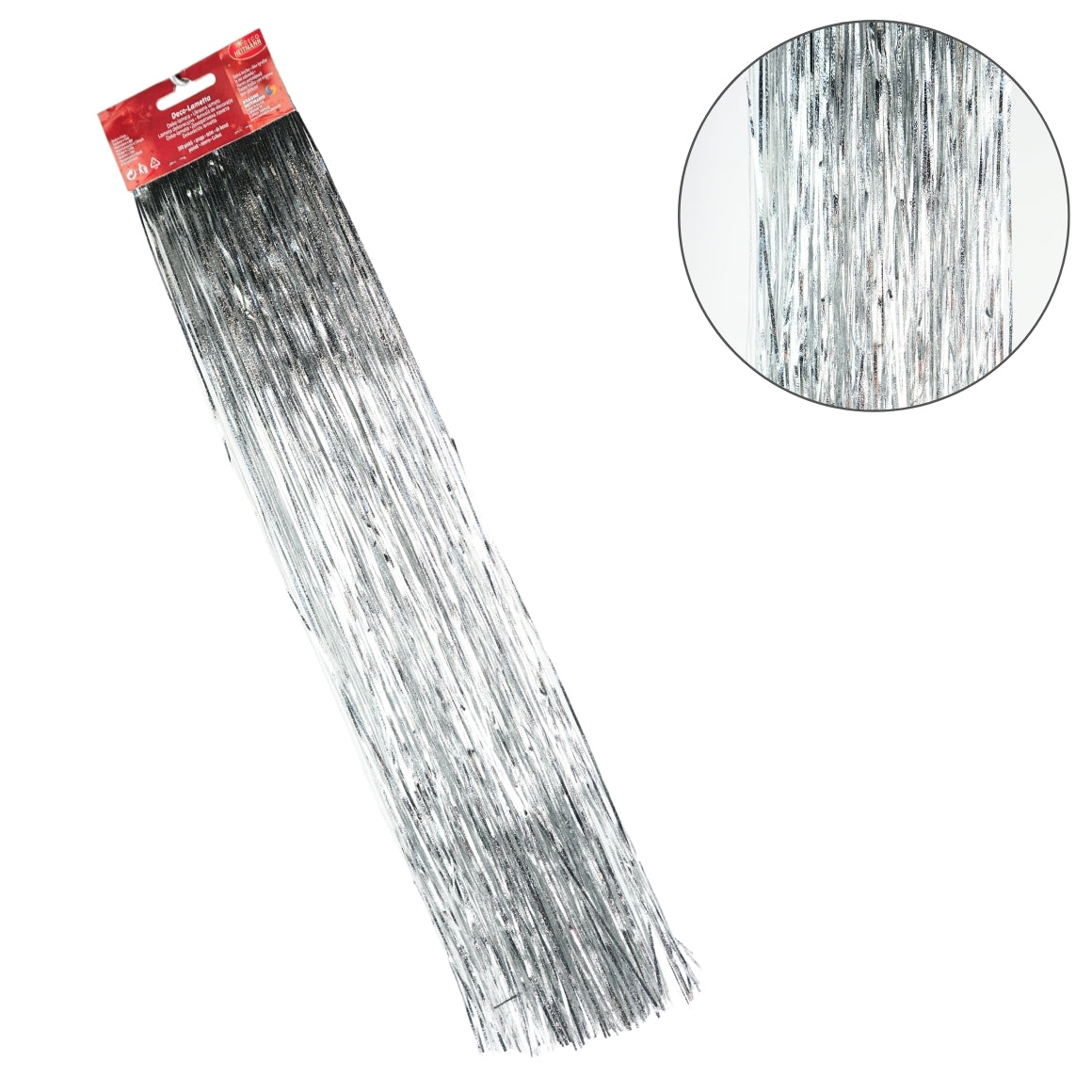 Deco Heitmann Lametta Foil Silver-colored 300 Strips 50 Cm