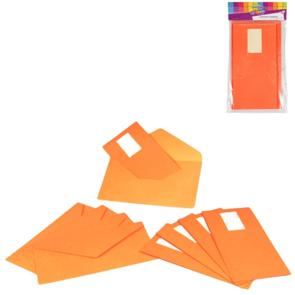 Cartões de convite e envelopes laranja 5 peças