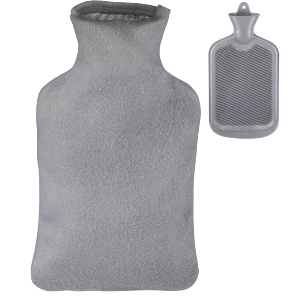 Relaxdays Hot Water Bottle With Cover Grey 2 L