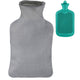 Relaxdays Hot Water Bottle With Cover Turquoise/grey 2 L