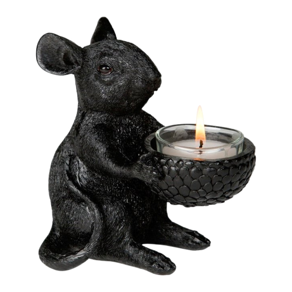 Mouse Tealight Holder Black 12.5 Cm