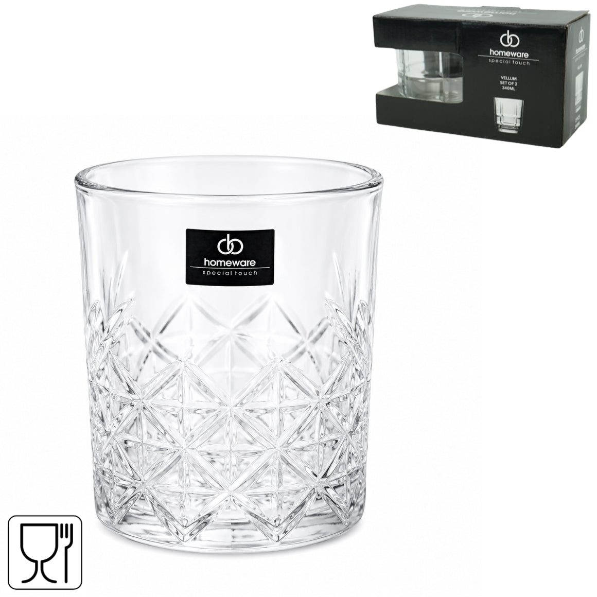Homeware Drinking Glass Orvado 340 Ml 2 Pieces