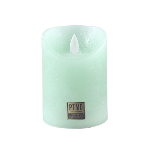Ptmd Led elemmel működő oszlopgyertya S Sage Green 7,5 X 10 cm