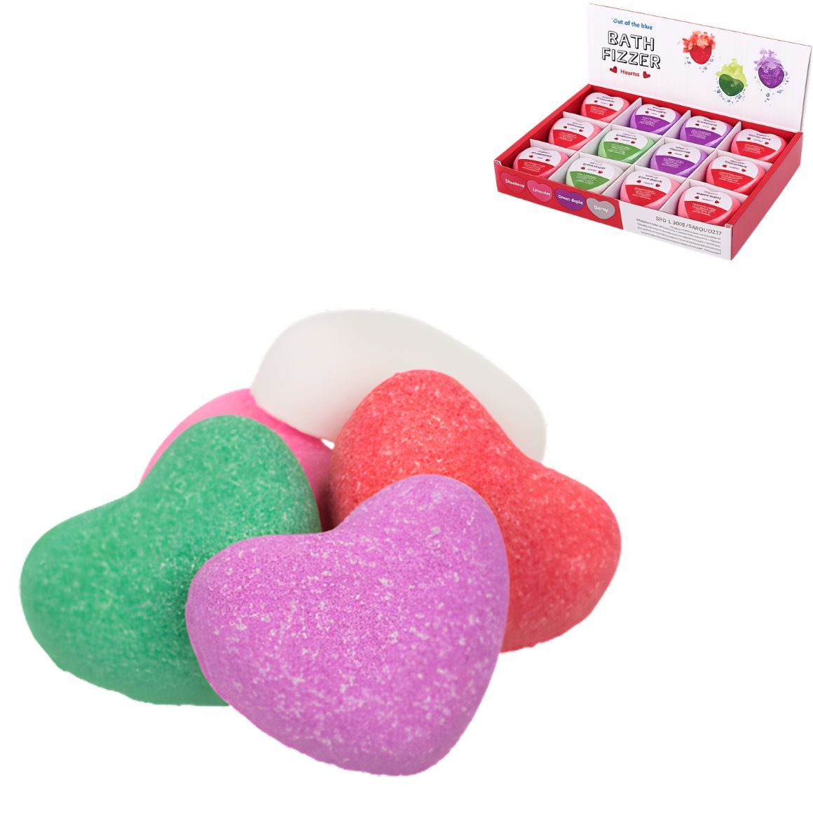 Out Of The Blue Bath Bomb Heart 150 Gr 5 Assorted