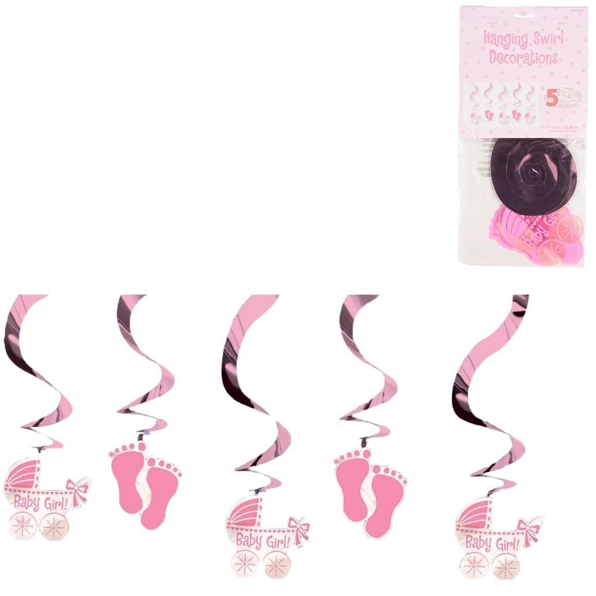 Spiral-Kleiderbügel aus Folie für Mädchen, 61 cm, 5er-Set