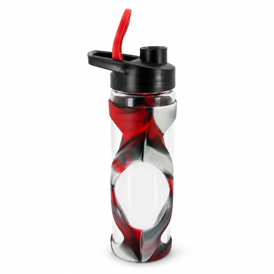 Green Canteen Flip Cap Drinking Bottle Glass Red/black 561 Ml