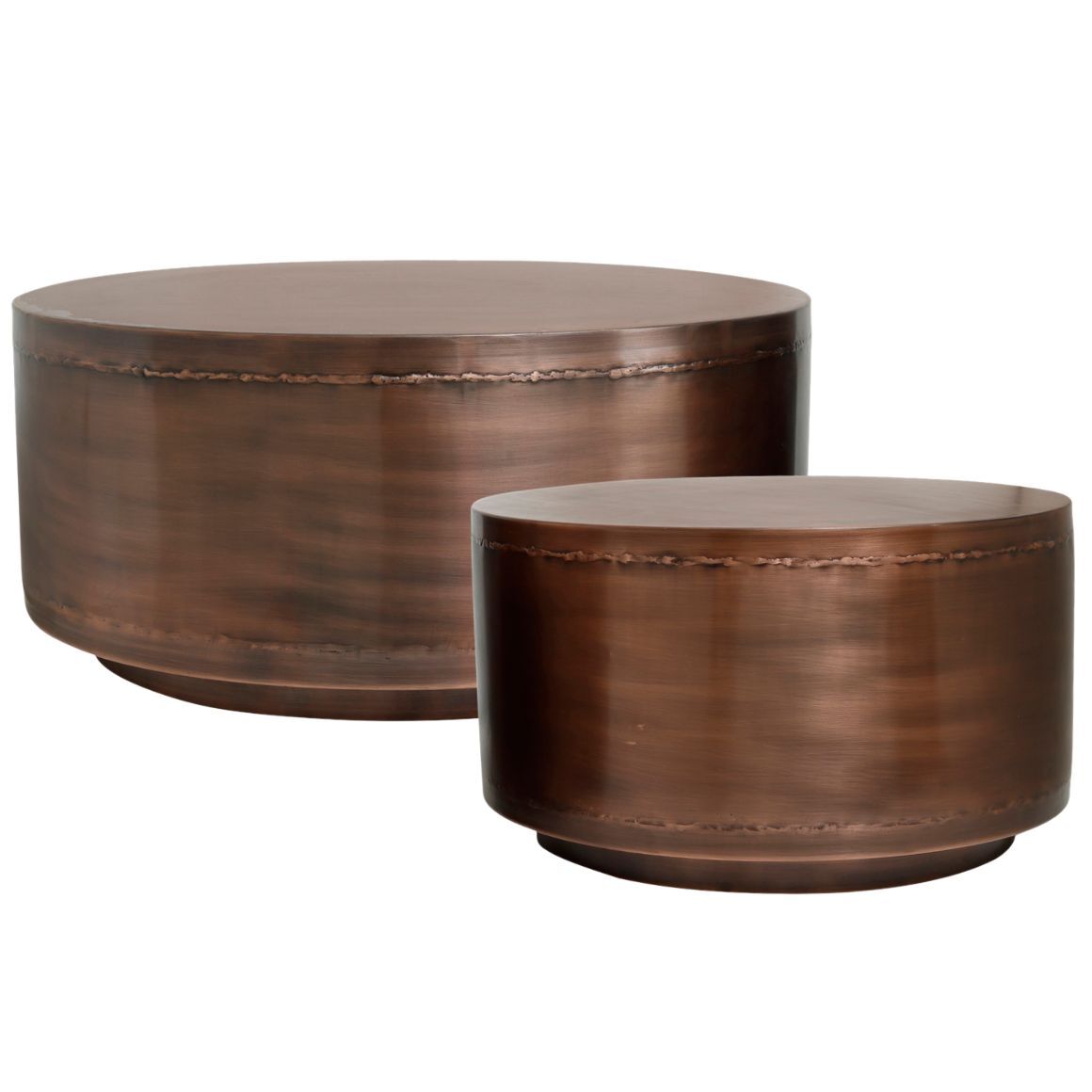 Ptmd Side Table Georgy Metal Copper-colored 80 Cm Set Of 2