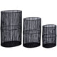 Ptmd Javi Wind Lantern Metal Black 50 cm Súprava 3 kusov