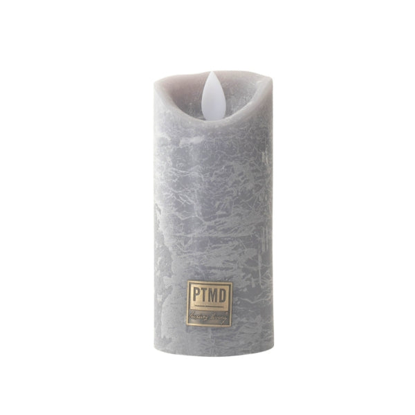 Ptmd Led Battery-operated Pillar Candle Xs Grey 5.5 X 12.5 Cm