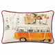 Christmas Cushion Vintage Vw Bus Orange 50 X 30 Cm