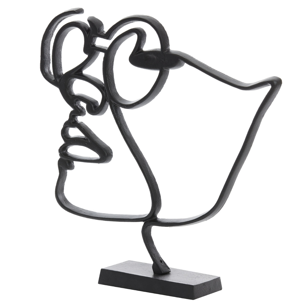 Light & Living Statue Face Black 45 Cm