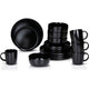 Alpina Dinnerware Set Black 16-piece