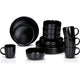 Alpina Dinnerware Set Black 16-piece