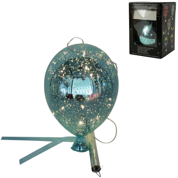 Battery-operated Glass Balloon Green 21 Cm