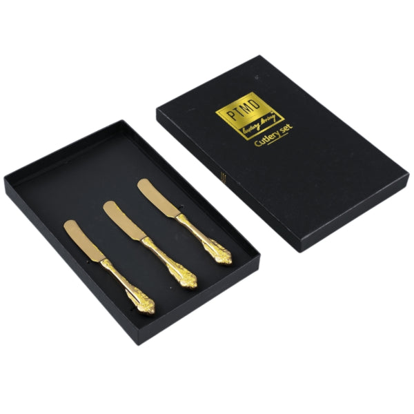 Ptmd Thrust Cheese Knives In Gift Box Gold-colored Set Of 3
