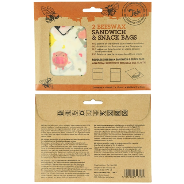 Tala méhviasz szendvics- és kenyérzacskók 21 cm-es 2 db-os készlet