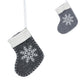 Christmas Ornament Stocking Grey 10 Cm 2 Assorted