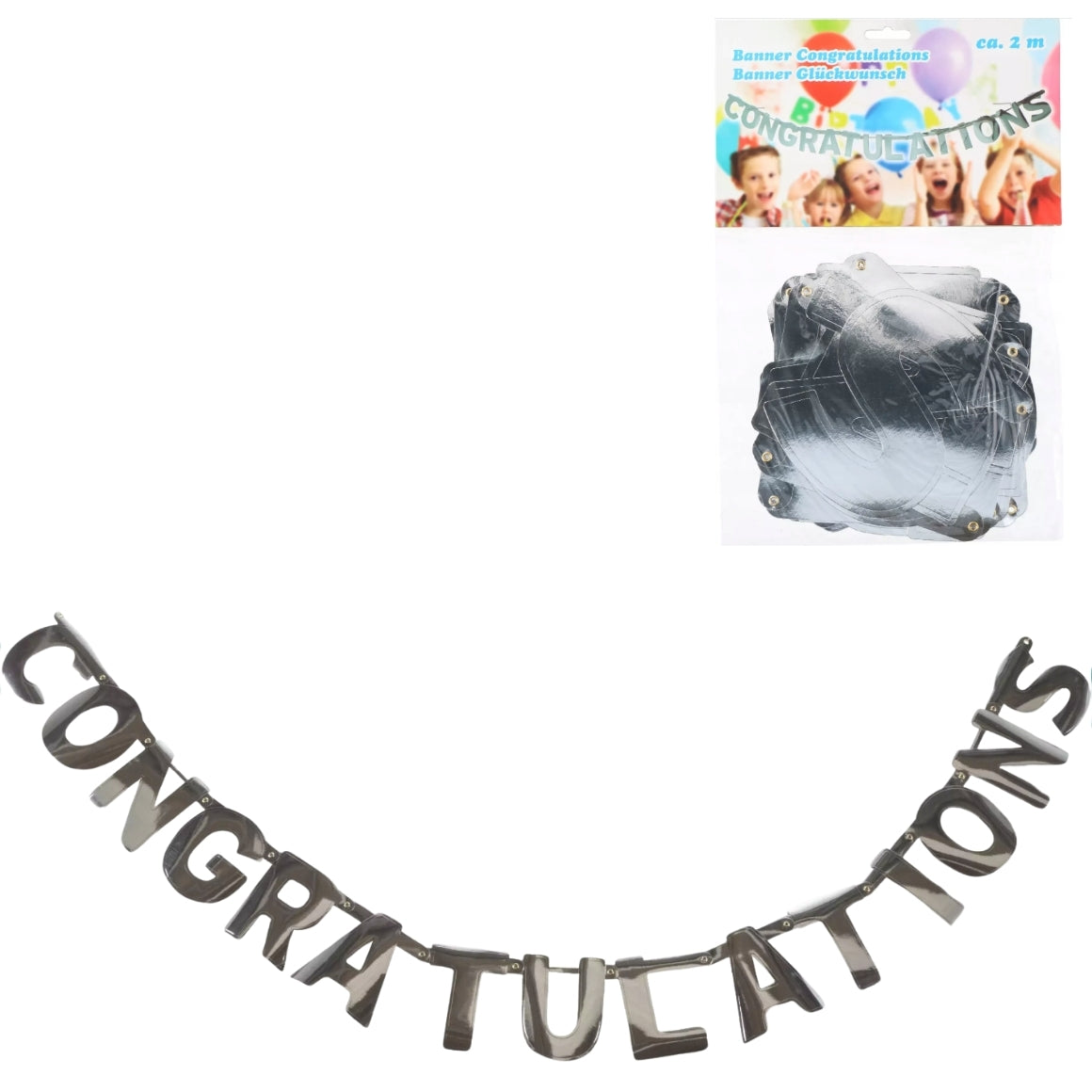 Congratulations Garland Silver-colored 2 M