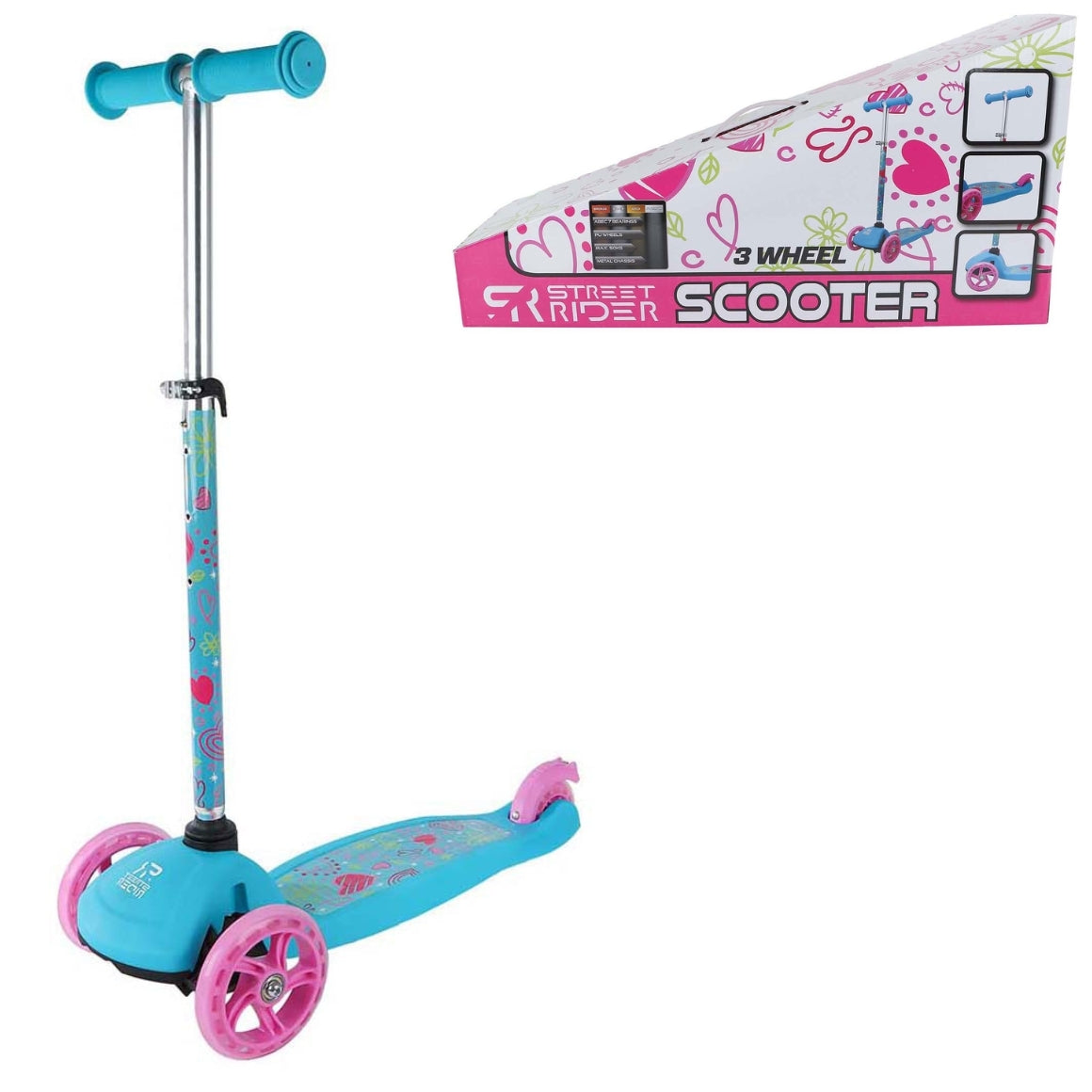 Street Rider 3-wheel Scooter Pink
