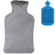 Relaxdays Hot Water Bottle With Cover Blue/grey 1.5 L