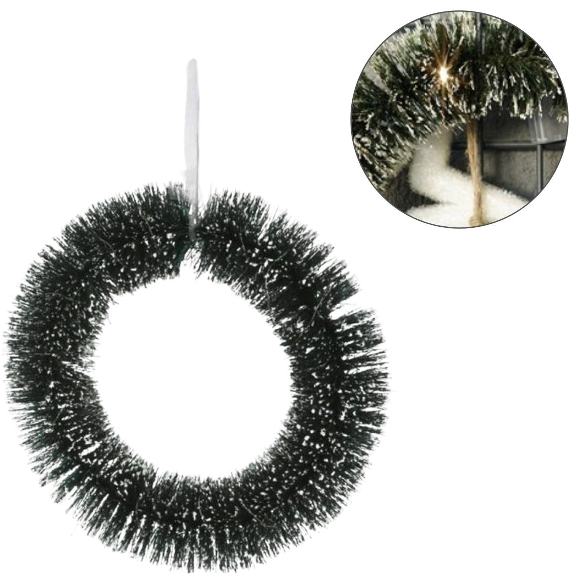 Battery-operated Led Christmas Wreath Snow 40 Cm