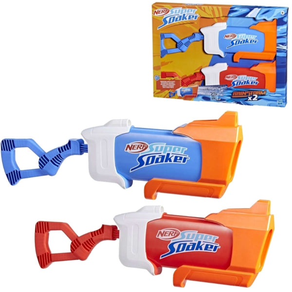 Pistolas de água Nerf Super Soaker Rainstorm 55 cm, conjunto de 2
