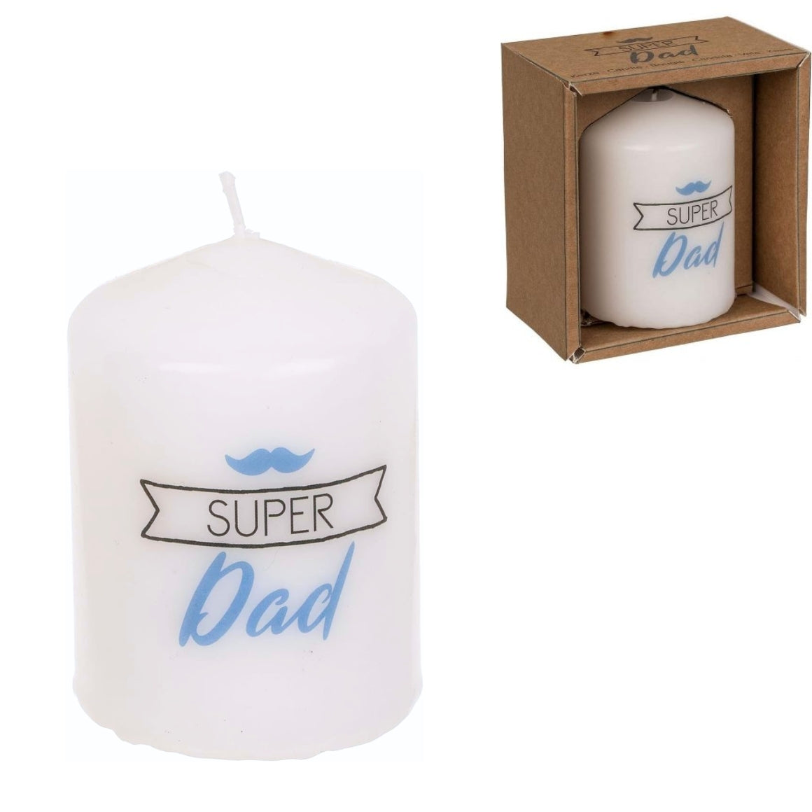 Out Of The Blue Pillar Candle Super Dad 6 X 8 Cm
