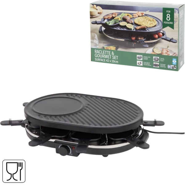 Gourmet Set For 8 People Eu Plug 42 Cm 1400 Watts
