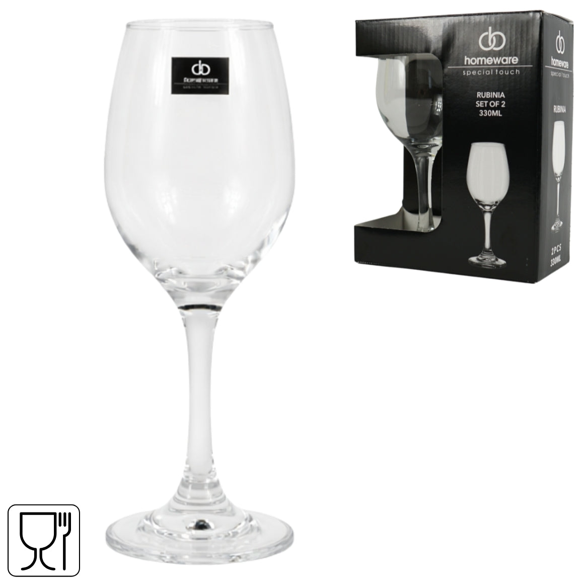 Homeware Rubina Wine Glass 330 Ml 2 Pieces