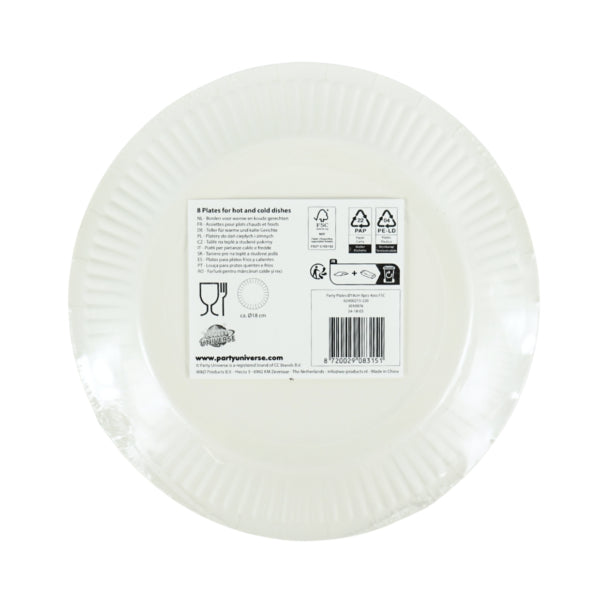 (r) Engangstallerkener Festpapir 18 Cm 4 Assorterede 8 Stk