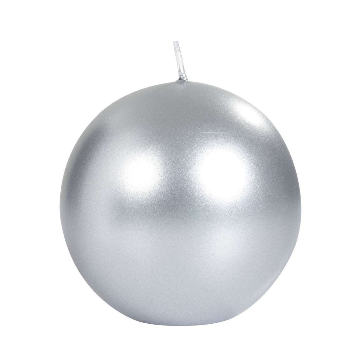 (r) Spaas Ball Candle Metallic Silver 8 Cm