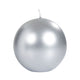 (r) Spaas Ball Candle Metallic Silver 8 Cm