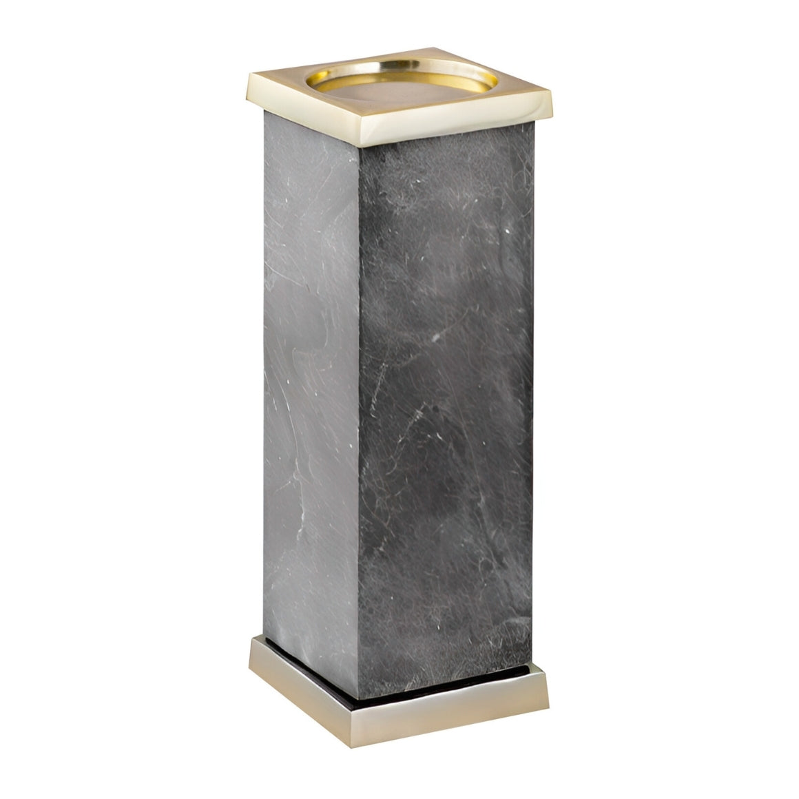 Ptmd Candle Holder Alanna Marble Black/gold-colored 28.5 Cm