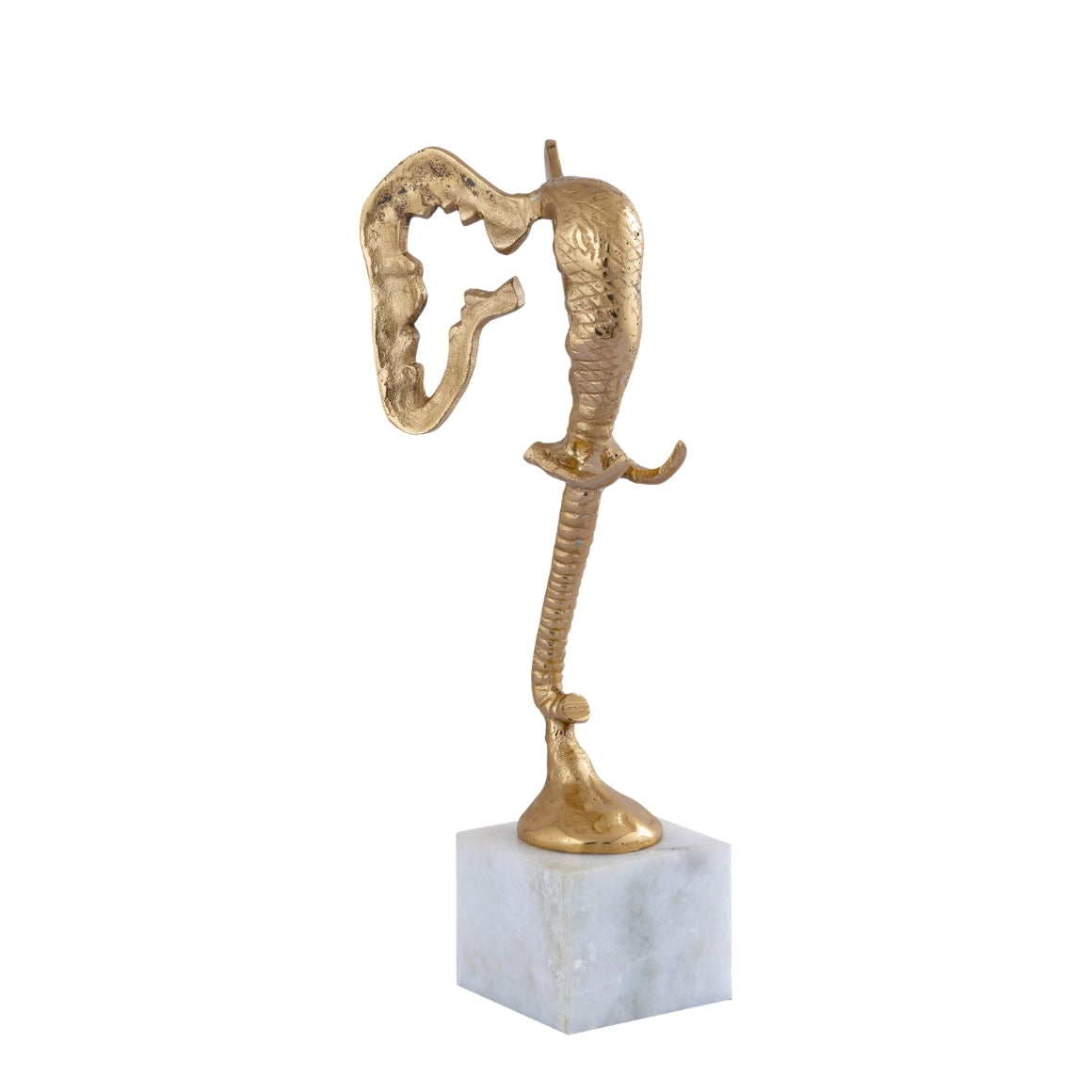 Ptmd Horton Elephant Statue Marble/gold-colored 42 Cm