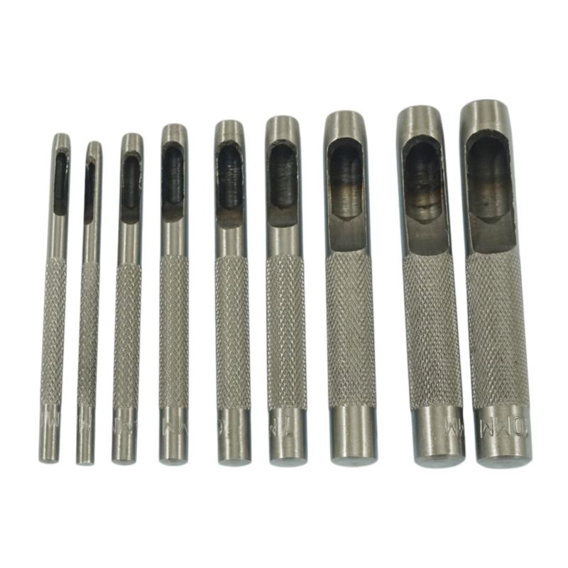 Puncher Set 9 delar Kolstål Storlekar 2,5-10 Mm Beast