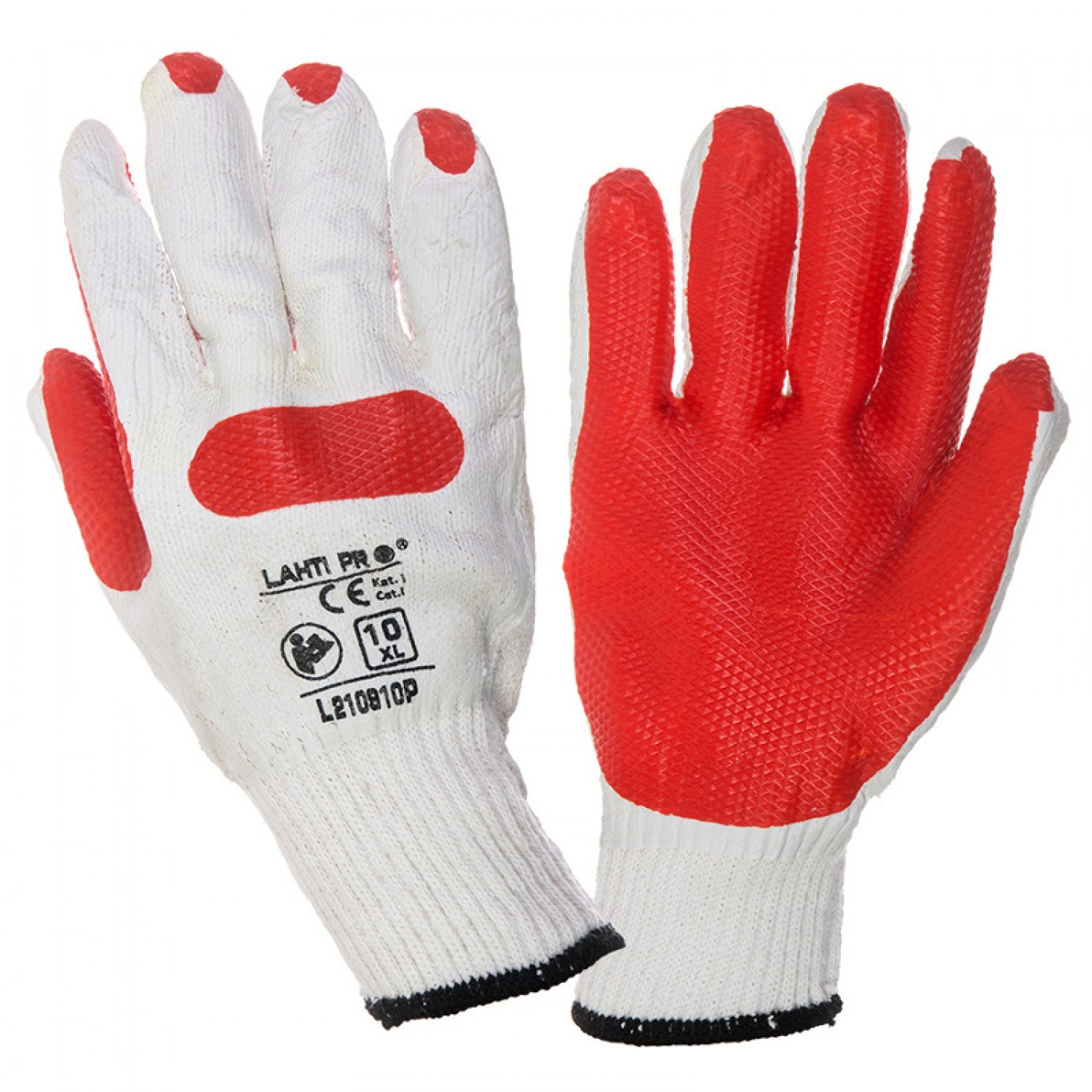 Gloves Latex Red-white L210910p Card 10  Ce Lahti